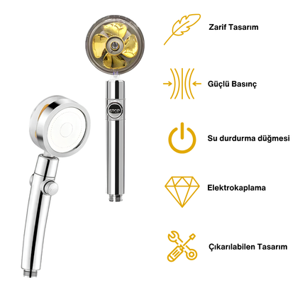Fixolus™ Pervaneli Turbo Duş Başlığı